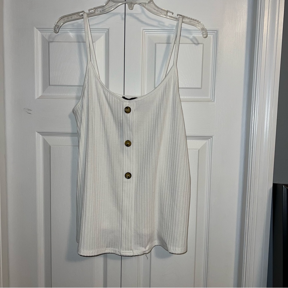 White Ribbed Cami from Boohoo